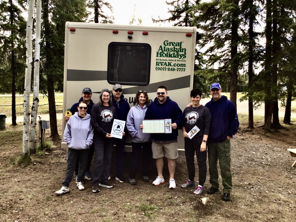 ACOA members gathered at an Alaska campground