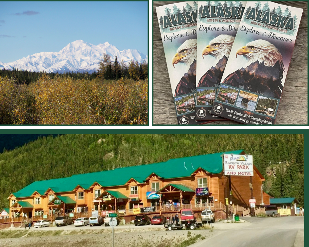 Denali, printed Alaska RV & Camping Guides, and Denali Rainbow Village RV Park
