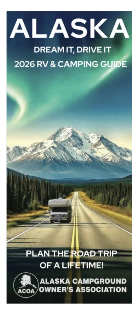 Cover of the 2026 official Alaska RV and campground map and guide